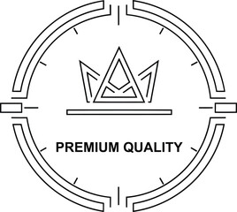 Crown Badge Icon – Premium Quality Line Art Vector Logo Design