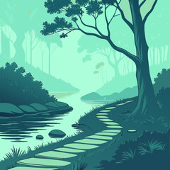 Fototapeta premium Floating Pathway of Light 1