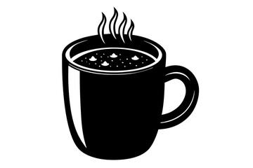 Hot Cocoa Mug silhouette vector,  Cocoa Mug black symbol
