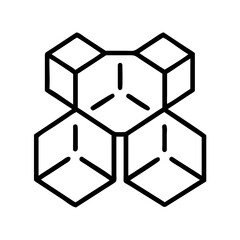 Abstract crystal structure with interconnected geometric shapes  