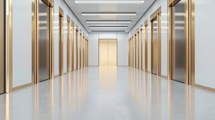 Fototapeta premium Secure gold vault interior filled with polished bullion reflecting warm light on concrete floor.
