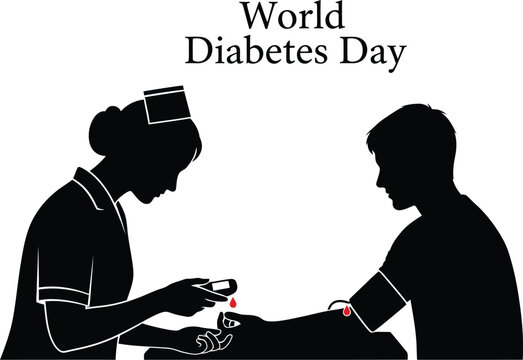 Nurse taking blood sample from patient for world diabetes day medical and healthcare concept - Powered by Adobe