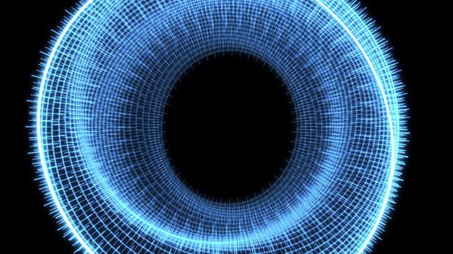 Circles Radial Geometric Patterns Wobble M Blue Animation Loop