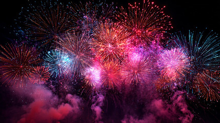 fireworks in the night sky