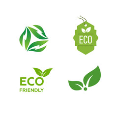 Eco-friendly icon set featuring leaves, recycling, and renewable energy symbols — perfect for sustainability projects and green branding.