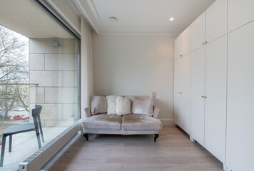 Modern Home Living Room Interior. Luxurious Stylish Modern Apartment. 