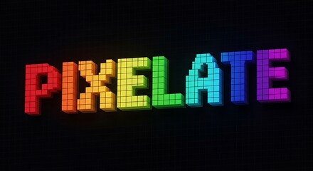 Pixelate Rainbow 8bit Text.