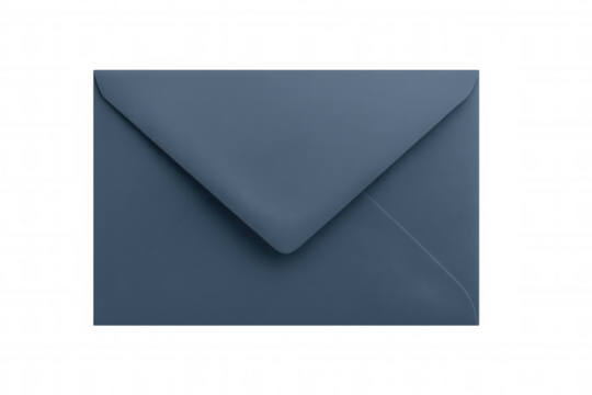 Blue envelope with closed flap, offering a blank space for mail and letter communication concepts - Powered by Adobe