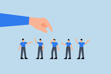 Choosing candidate for job vacancy, large entrepreneur selects HR to choose victor from pool of job applicants