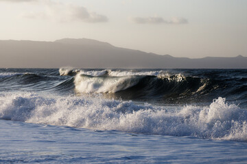 wave breaking on the beach