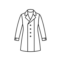 Outline drawing of a lab coat on transparent background