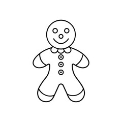 Gingerbread man outline image on transparent background