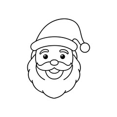 Santa claus head outline image on transparent background