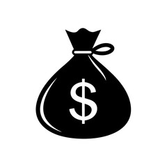 Cartoon money bag dollar sign vector graphic icon scalable illustration eps