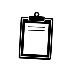 Scalable vector illustration of a clipboard with paper silhouette icon for document management and business