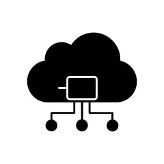 Cloud computing silhouette icon vector graphic scalable digital technology data storage