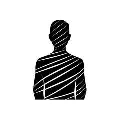 Creative hand drawn line art silhouette illustration of abstract shapes scalable vector graphic