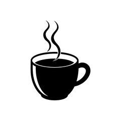Vector illustration of a hot coffee cup with wisps of steam rising scalable eps icon
