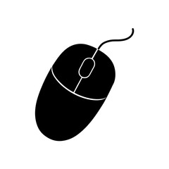 Computer mouse silhouette vector icon for digital design and technology concepts