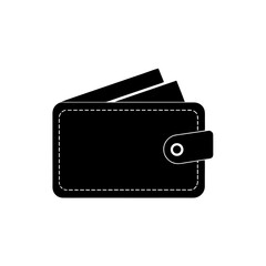 Digital wallet silhouette vector graphic scalable icon for online payments and finance