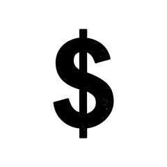 Dollar sign silhouette vector graphic iconic symbol for finance and currency business