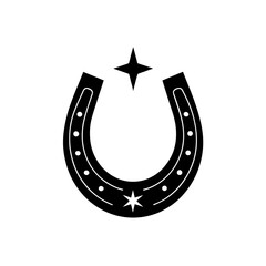 Golden horseshoe luck symbol shiny vector illustration scalable icon for good fortune