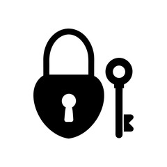 Golden lock and key combo icon vector illustration for security and access concepts