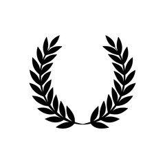 Golden laurel wreath vector illustration scalable icon for achievement and victory