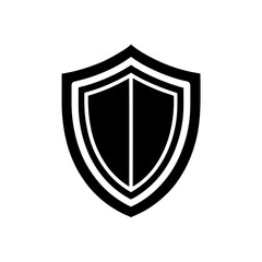 Golden shield security emblem vector illustration scalable emblematic icon