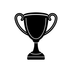 Shiny golden trophy cup with handles vector illustration isolated on for awards