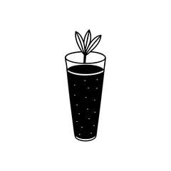 Fresh orange carrot juice in a glass vector illustration healthy beverage drink
