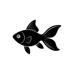 Orange goldfish swimming isolated vector illustration scalable eps icon art
