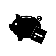 Scalable vector silhouette of a piggy bank icon for finance and savings