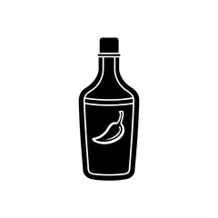 Red chili sauce bottle vector illustration isolated scalable graphic design element