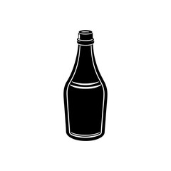 Red ketchup bottle vector illustration isolated scalable food graphic for design