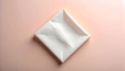 Fototapeta premium White paper napkin folded on table high resolution photo