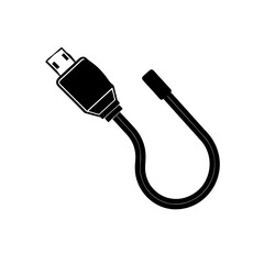 Silver usb connector cable technology data transfer connection digital modern vector icon