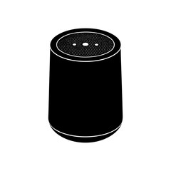 Smart speaker silhouette vector graphic simple icon for technology and audio applications scalable