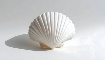 White seashell minimal composition on background high resolution photo