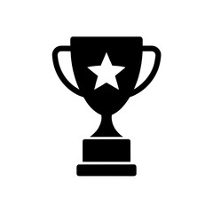 Golden trophy star icon vector graphic symbol of achievement success and recognition award