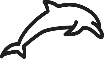 Jumping dolphin silhouette with Japanese calligraphy symbols