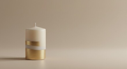Elegant candle with gold accents for all saints’ day decoration or memorial design