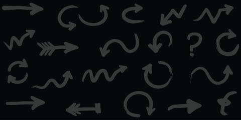 Hand Drawn Arrows Collection Direction Navigation Workflow Vector Design Sketch Doodle Illustration Grunge Guide Choice