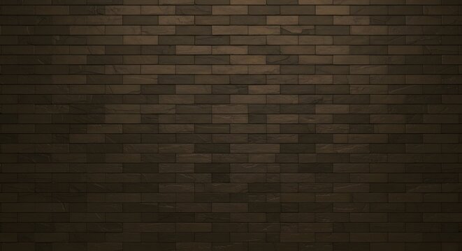 Textured, aged brick wall background with varying shades of brown, dimly lit