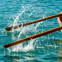 Vibrant water festival celebration with splashing oars - ideal for summer event design