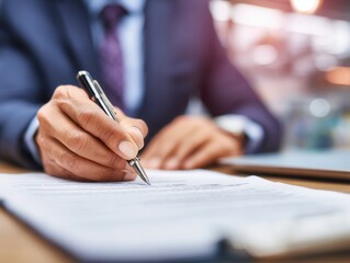 businessman signing contract for deal