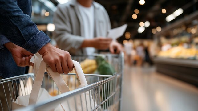 An adult son pushes a cart for his old senior father in a grocery store, its aisles tiled and polished. The cart&rsquo;s metal, its wires rusted, squeaks, and a paper list, its edges creased, sticks from