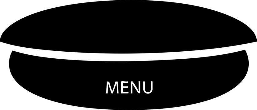 Modern black menu button icon symbolizing selection and options for digital interfaces and user experience design projects