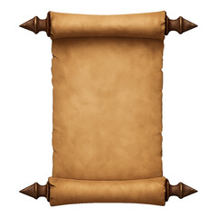 Empty Ancient Scroll &ndash; Vintage Parchment Banner on Transparent Background