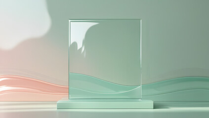 3d render glass effect of an abstract background